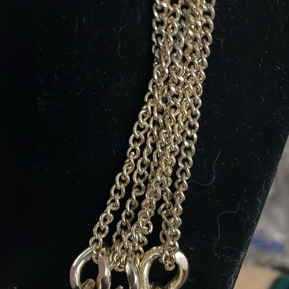 Goldtone chain link multi layerd necklace - Picture 3 of 4